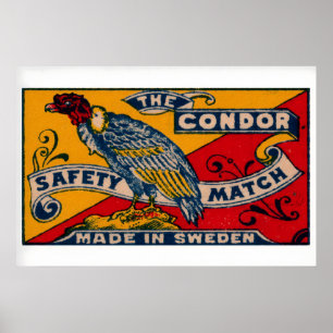 Condor Streichholzschachtel Kunstprint, Schwedisch Poster