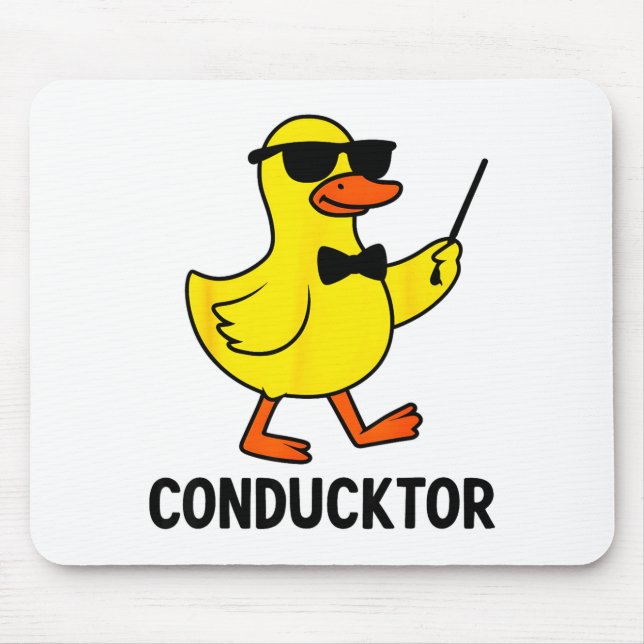 Conducktor Funny Duck Music Pun Orchestra Design  Mousepad (Vorne)
