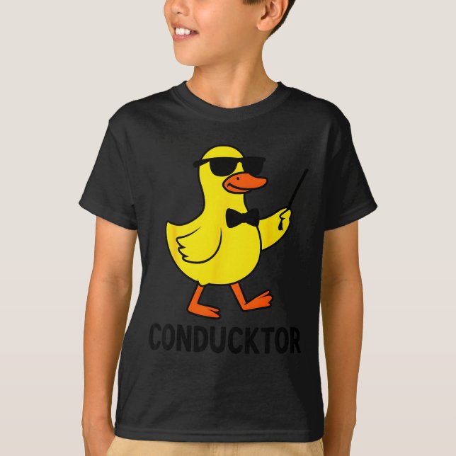 Conducktor Funny Duck Music Pun Orchestra Design  T-Shirt (Vorderseite)
