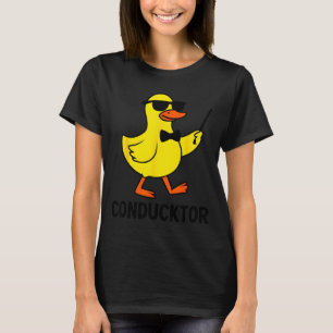 Conducktor Lustige Enten Musik Wortspiel Orchester T-Shirt
