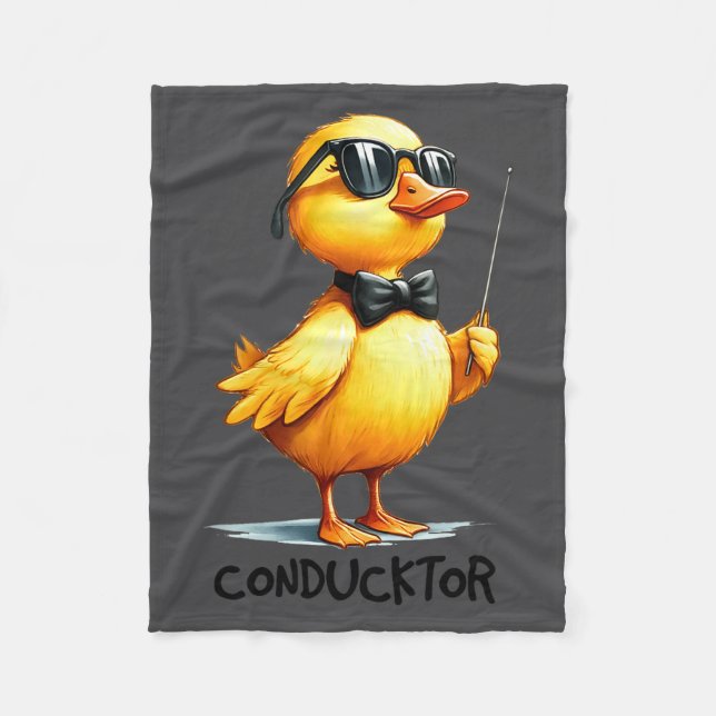 Conductor, Funny Duck Quote  Fleecedecke (Vorderseite)