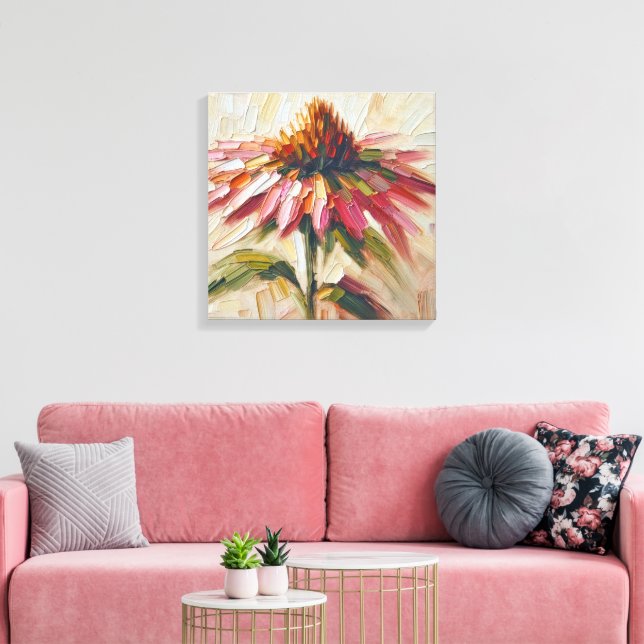 Cone-Blume Impasto-Malerei Leinwanddruck (Insitu (Wohnzimmer))