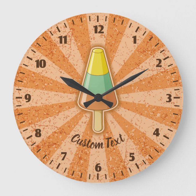 Cone Shaped Sorbet Stick Large Clock Große Wanduhr (Vorderseite)