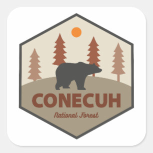 Conecuh National Forest Bär Quadratischer Aufkleber