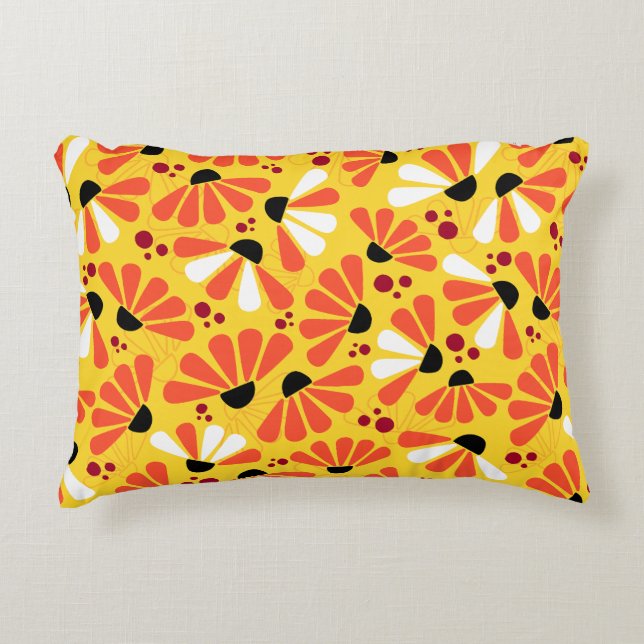 Coneflower Confetti on Lemon Yellow Dekokissen (Vorderseite)