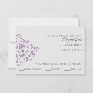 Coneflower Elegane Damask RSVP-Karte RSVP Karte