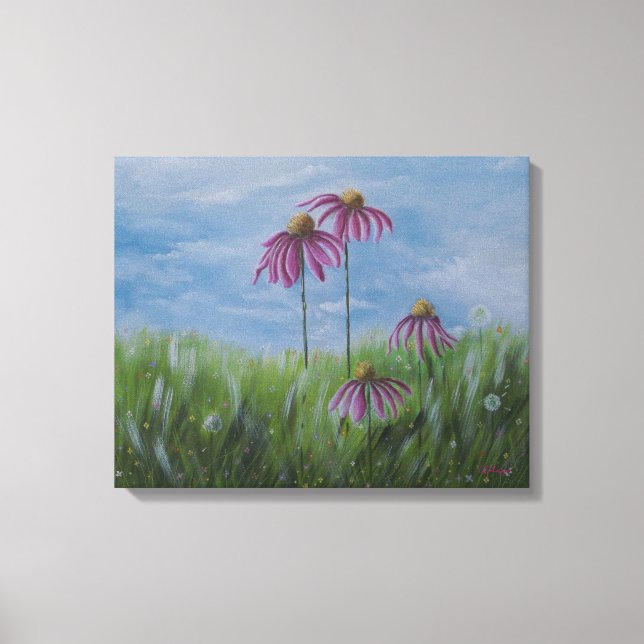 Coneflower Wishes Wrapped Canvas Leinwanddruck (Vorderseite)