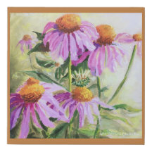 Coneflowers auf Imitat wickelte Leinwand ein