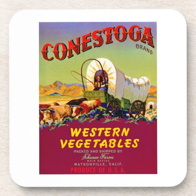 Conestoga Western Gemüse Getränkeuntersetzer (Vorderseite)