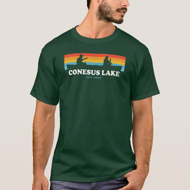 Conesus Lake New York Canoe T-Shirt (Vorderseite)