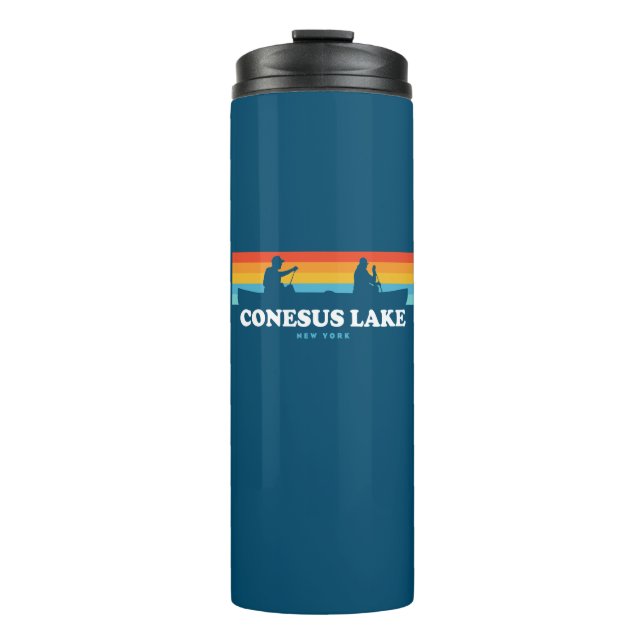 Conesus Lake New York Canoe Thermosbecher (Vorderseite)