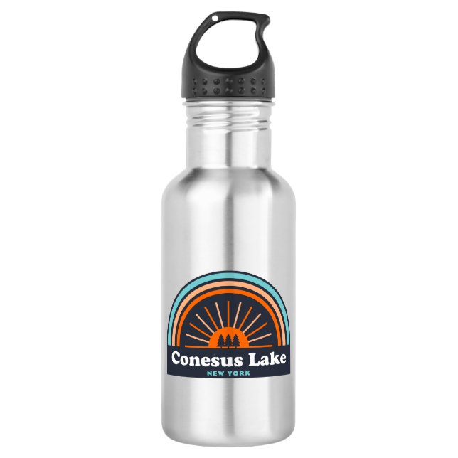 Conesus Lake New York Edelstahlflasche (Vorderseite)