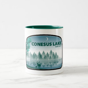 Conesus Lake New York Hirsche Zweifarbige Tasse