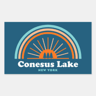 Conesus Lake New York Rechteckiger Aufkleber