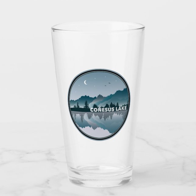 Conesus Lake New York Reflection Glas (Vorderseite)