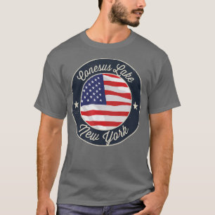 Conesus Lake - Patriotic New York Souvenir T - Shi T-Shirt