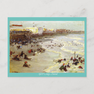 "Coney Island 1914, by EH Potthast" Postkarte