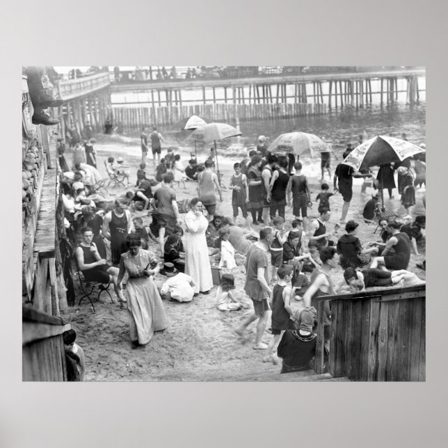 Coney Island Beach Scene Poster (Vorne)