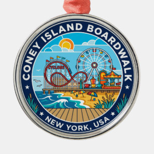Coney Island Boardwalk USA Ornament Aus Metall