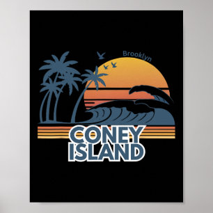 Coney Island Brooklyn Männer Frauen Urlaub Sommer  Poster