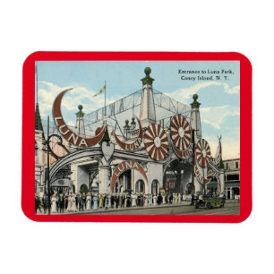 Coney Island, Eingang zum Luna Park, Vintage Magnet