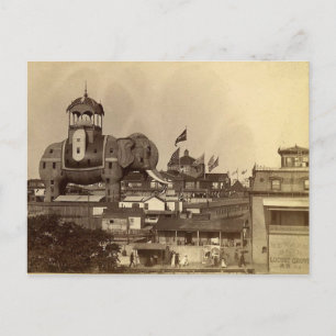Coney Island, Elephant Colossus, Vintage Aussicht Postkarte