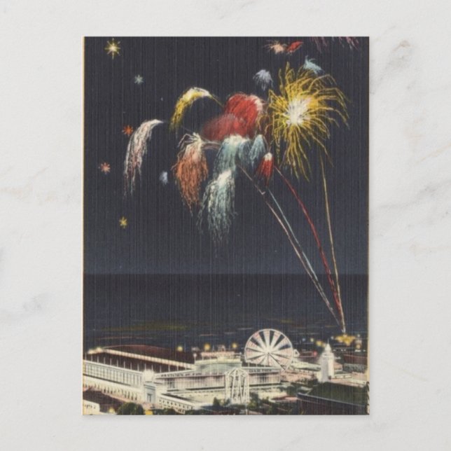 Coney Island Fireworks Postkarte (Vorderseite)