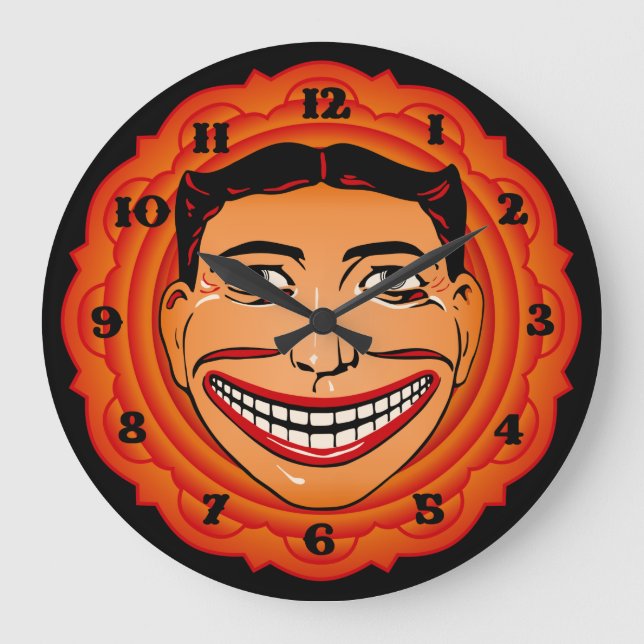 Coney Island Funny Face Clock Große Wanduhr (Vorderseite)