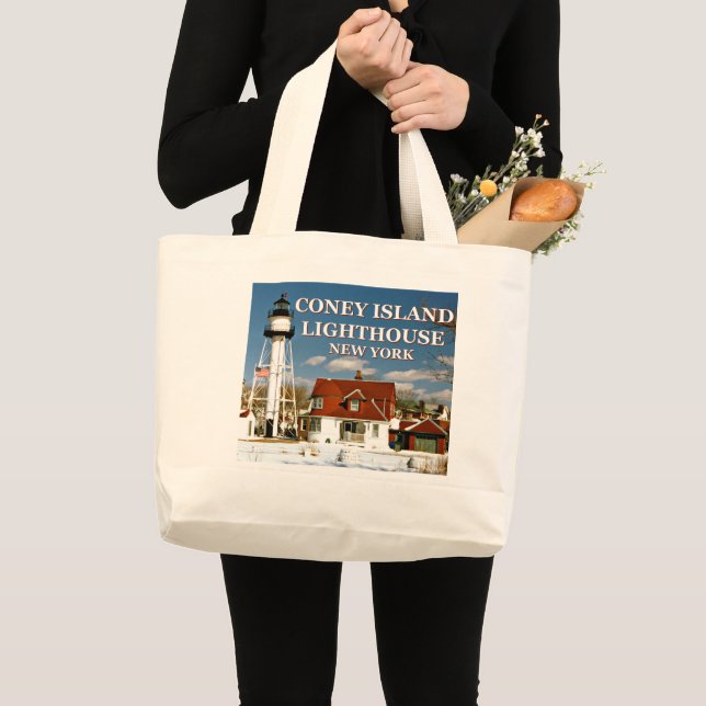 Coney Island Lighthouse, New York Jumbo Tote Bag Jumbo Stoffbeutel (Vorderseite (Produkt))