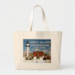 Coney Island Lighthouse, New York Jumbo Tote Bag Jumbo Stoffbeutel