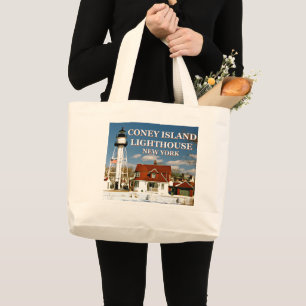 Coney Island Lighthouse, New York Jumbo Tote Bag Stoffbeutel