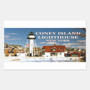 Coney Island Lighthouse, New York Rechteckiger Aufkleber