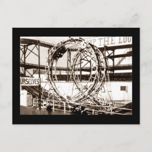 Coney Island Loop Loop Roller Untersetzer Postcard Postkarte