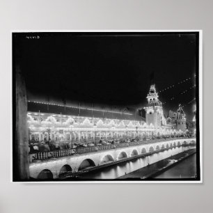 Coney Island, Luna Park at Night, New York Poster