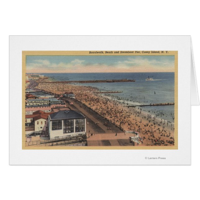 Coney Island, New York - Boardwalk, Strand (Vorderseite (Horizontal))