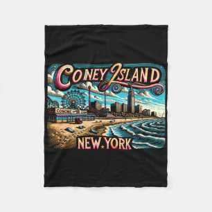 Coney Island New York Reise Sommer Familienurlaub Fleecedecke