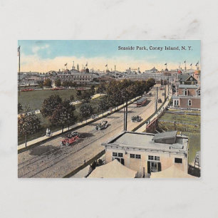 Coney Island, New York, Seaside Park, Vintag Postkarte