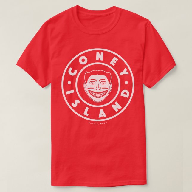 Coney Island New York Steeplechase Face Circle Whi T-Shirt (Design vorne)