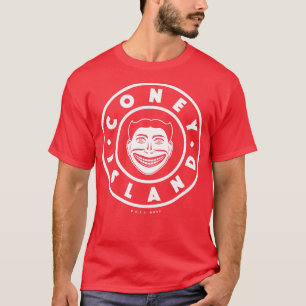 Coney Island New York Steeplechase Face Circle Whi T-Shirt