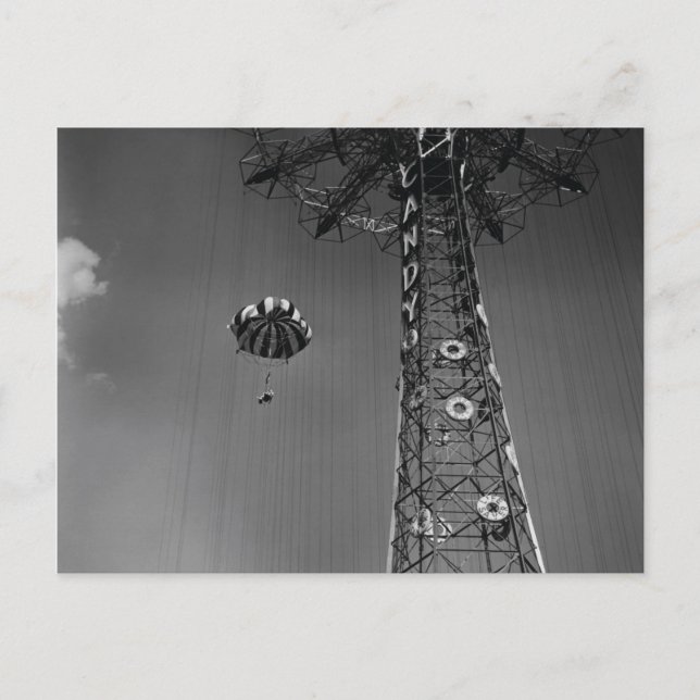 Coney Island Parachute Jump Postkarte (Vorderseite)