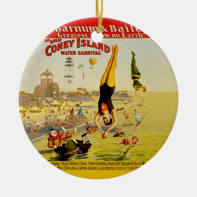 Coney Island Sideshow Poster Keramikornament (Vorne)