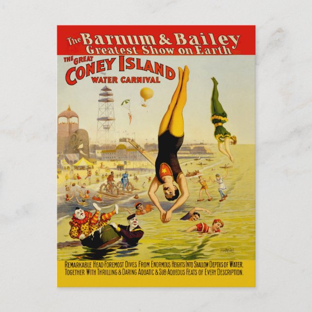 Coney Island Sideshow Poster Postkarte (Vorderseite)