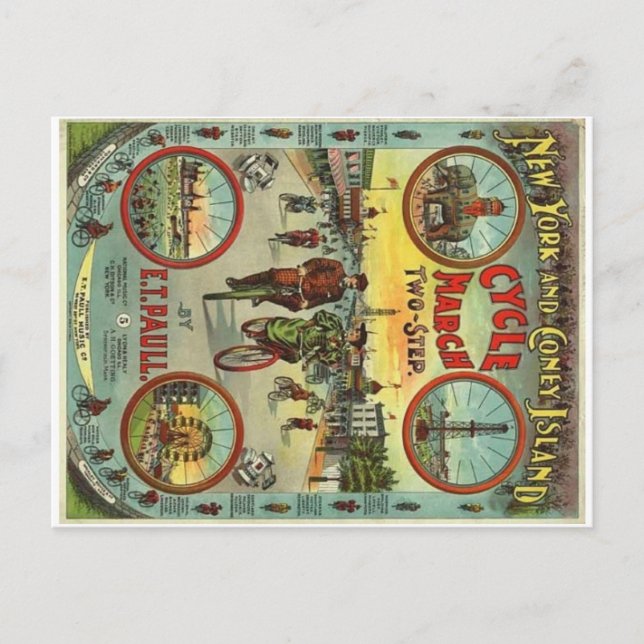 Coney Island Vintag Postcard Postkarte (Vorderseite)