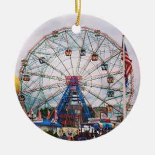 Coney Island Wonder Wheel Foto Keramikornament