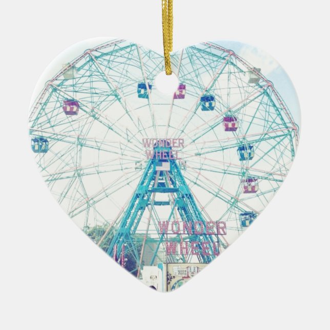 Coney Island Wonderwheel Riesenrad herein Sommer Keramik Ornament (Vorne)
