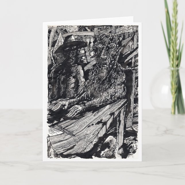 "Confess!" Indische Tinte zeichnend Karte (Vorderseite)