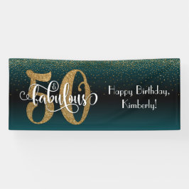 Confetti 50 & Fabulous Geburtstag Aquamarin + Blac Banner