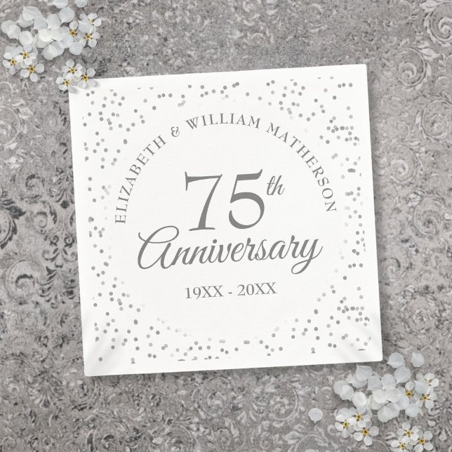 Confetti, 75. Hochzeit Serviette (75th Wedding Anniversary Confetti Napkins)