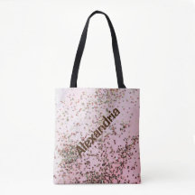 Confetti auf rosa Personalisierte Tasche