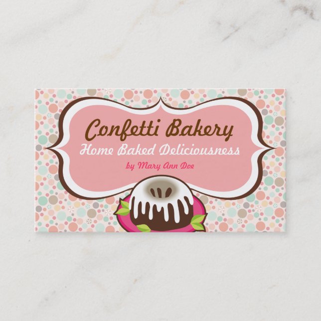 Confetti-Bäckerei-Visitenkarten Visitenkarte (Vorderseite)